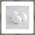 Three White Eggs Framed Print