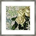 Three Yellow Roses In Pastels Framed Print