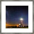 Tibbetts Point Lighthouse At Night Framed Print