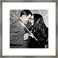 Tish And Gomez - The Addams Family Framed Print