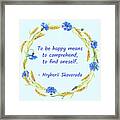 To Be Happy Framed Print
