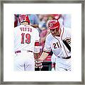 Todd Frazier And Joey Votto Framed Print