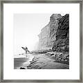 Torrey Pines Foggy Surfer Framed Print