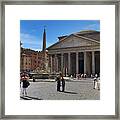 Tourists At The Pantheon Framed Print