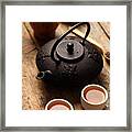 Traditional Asian Tea On Wooden Table Framed Print