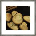 Traditional French Pastry : Madeleine And Cinnamon In A Black Plate Framed Print