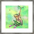 Tree Frog And Lady Bug Framed Print