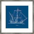 Trega - Traditional Greek Sailing Ship - Blueprint Framed Print