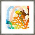 Triathlon Color Splash Poster Framed Print