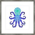 Tribal Blues Octopus Framed Print