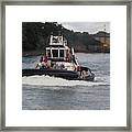 Tugboat On The Panama Canal Framed Print