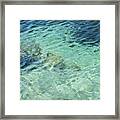 Turquoise Blue Water And Subtle Waves Framed Print