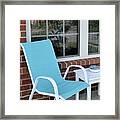 Turquoise Chair On The Porch Framed Print