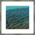 Turquoise Sea Water In A Rocky Cove 2, Mediterranean Sea Framed Print