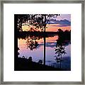 Twilight By The Lake Framed Print