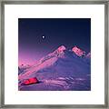 Twilight On Mountain Framed Print