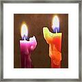 Two Candles Framed Print