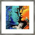Two Lovers 01 Blue And Orange Framed Print