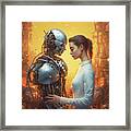 Two Lovers 23 Gold And Silver Framed Print