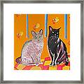 Two Oriental Cats Framed Print