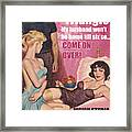 Two Woman And A Man On Love Triangle Framed Print