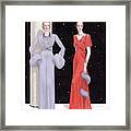 Two Women In Evening Gowns On A Starry Night Framed Print