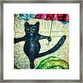 Umbrella Cat Framed Print