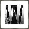 Under The Old Pier In Black And White Florida Framed Print