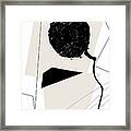 Uneven Elegance No. 4 - Black And Cream Modern Abstract Art Framed Print