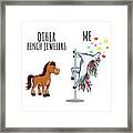 Unicorn Bench Jeweler Other Me Funny Gift For Coworker Women Her Cute Office Birthday Present Framed Print