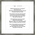 Up-hill - Christina Rossetti Poem - Literature - Typewriter Print 1 Framed Print