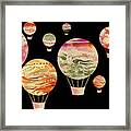 Up In The Air Happy Hot Air Balloons At Night Watercolor Iii Framed Print