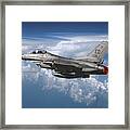 U.s. Air Force F-16c Among The Clouds Framed Print