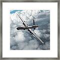 Usaf Mq-9a Reaper Among The Clouds Framed Print