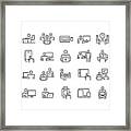 Using Computers Icons - Classic Line Series Framed Print