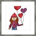 Valentine's Day Girl Gnome Framed Print