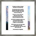 Valley Hills And Sky Poem Framed Print