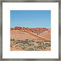 Valley Of Fire Nevada Red Rocks, Hills Blue Sky Vegetation Scrub 2 3142020 0311 Framed Print