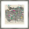 Vancouver, Canada City Map Framed Print