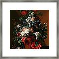 Vase Of Flowers By Jan Van Huysum Framed Print