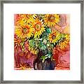 Vase With Sunflowers Framed Print
