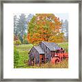 Vermont Fall Foliage At The Guildhall Grist Mill Framed Print