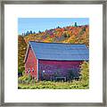 Vermont Route 100 Red Barn Framed Print