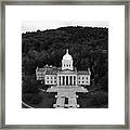 Vermont State Capitol Building In Montpelier Vermont In Black And White Framed Print
