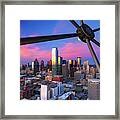 Vibrant Evening Over The Downtown Dallas City Skyline Framed Print