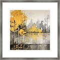 Vibrant Yellow And Gray Landscape Artwork Framed Print