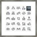 Video Conferencing Thin Line Icons - Editable Stroke Framed Print