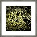 Vienna Map In Gold And Black Framed Print