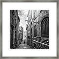 Vieux Lyon France Rue Vieil Renverse Black And White Framed Print