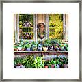View From The Vineyard Greenhouse Painting Framed Print